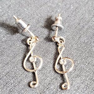 ⚡4/$20 Music Note Silver Earrings